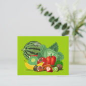 Carte Postale Healthy_Vector_Clipart FRUITS LÉGUMES jardinage (Debout devant)