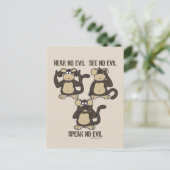 Carte Postale Hear No Evil Monkeys - Nouveau (Debout devant)