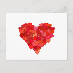 Carte Postale heart and love symbol in red
