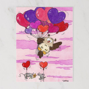 Carte postale HEART BALLOONS par Nicole Janes