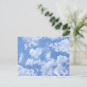 Carte Postale Heart Cloud Ciel mignon Moderne Lovely Light Blue  (Debout devant)