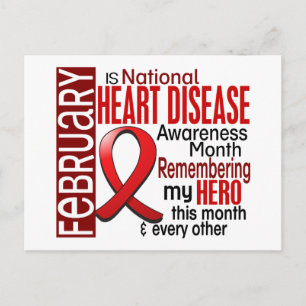 Carte Postale Heart Disease Awareness Month Ribbon I2.2