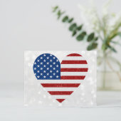 Carte Postale Heart July 4th Glitter (Debout devant)