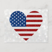Carte Postale Heart July 4th Glitter (Devant)