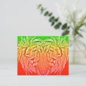 CARTE POSTALE HEART LION RASTA (Debout devant)
