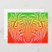 CARTE POSTALE HEART LION RASTA (Devant / Derrière)