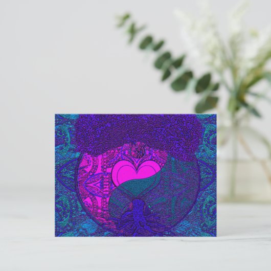 Carte Postale Heart Mandala Tree (Debout devant)