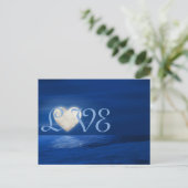 Carte Postale Heart Moon avec Snowy Beach AMOUR Hiver (Debout devant)