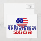 Carte postale 'Heart' Obama 2008 (Devant / Derrière)