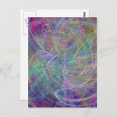 Carte Postale Heart of Light - Aqua Flames Indigo Abstrait (Devant / Derrière)