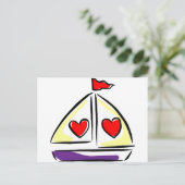 Carte Postale Heart Sailboat (Debout devant)