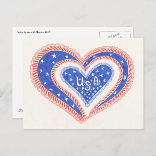 Carte postale Heart U.S.A (Devant / Derrière)
