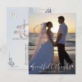 Carte Postale HEARTFELT MERCI Mariage photo Merci (Devant / Derrière)
