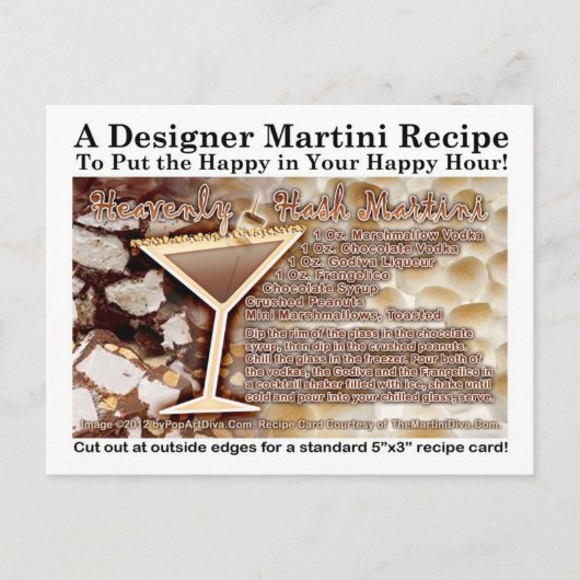 Carte postale Heavenly Hash Martini Recette (Devant)