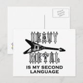 Carte Postale Heavy Metal est ma deuxième langue (Devant / Derrière)