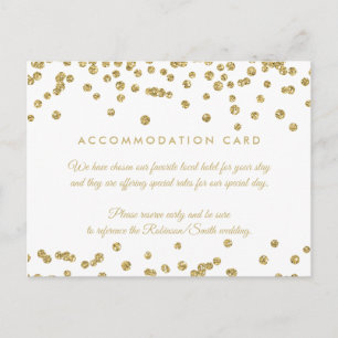 Carte Postale Hébergement Gold Faux Parties scintillant Confetti
