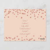 Carte Postale Hébergement Rose Gold Parties scintillant Confetti (Dos)