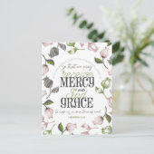 Carte Postale Hébreu 4:16 citations avec art floral blanc ver (Debout devant)