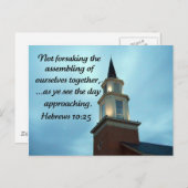 Carte Postale Hébreux 10:25 (Devant / Derrière)