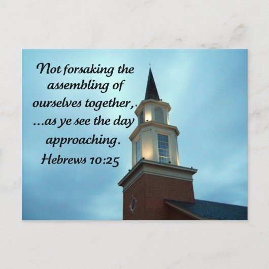 Carte Postale Hébreux 10:25 (Devant)
