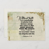 Carte Postale Hébreux 11:6 Sans foi il est impossible (Devant / Derrière)