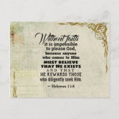 Carte Postale Hébreux 11:6 Sans foi il est impossible (Devant)