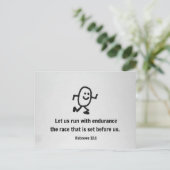 Carte Postale Hébreux 12:1 Courons avec endurance... (Debout devant)