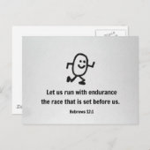 Carte Postale Hébreux 12:1 Courons avec endurance... (Devant / Derrière)