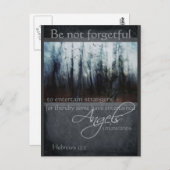 Carte Postale Hébreux 13:2 Citation Angel (Devant / Derrière)