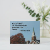 Carte Postale Hébreux 13:8 Jésus Christ, le même hier, (Debout devant)