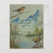 Carte Postale Hébreux 3:4 Dieu le Bâtisseur Écriture | Chrétien (Devant)