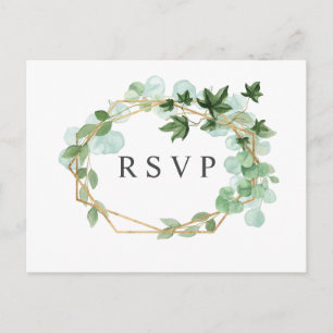 Carte Postale Hedera   Mariage botanique Feuille Ivy RSVP