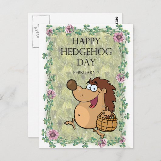 Carte Postale Hedgehog Day 2 février (Devant / Derrière)