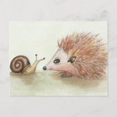 Carte Postale Hedgehog et snail (Devant)