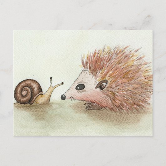 Carte Postale Hedgehog et snail (Devant)