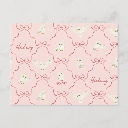 Carte Postale Hedwig Pink Ribbon Pattern (Devant)