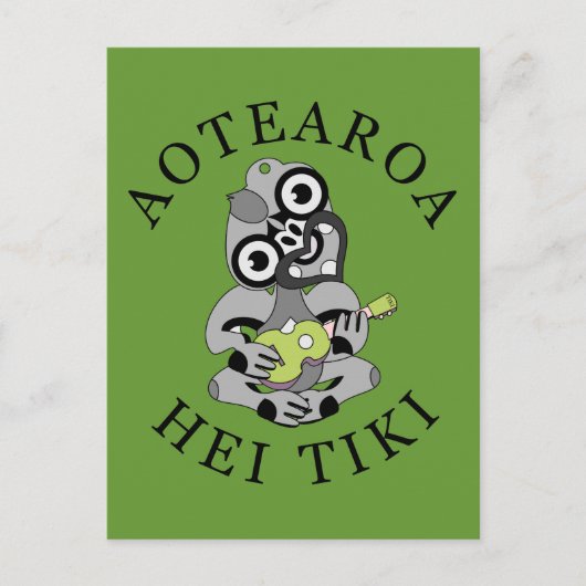 Carte postale Hei Tiki Ukulele Aotearoa (Devant)