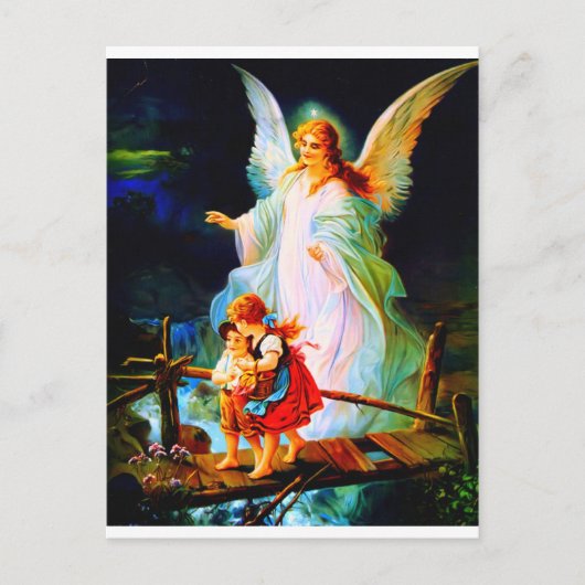 Carte Postale Heiliger Schutzengel Guardian Angel and Children (Devant)