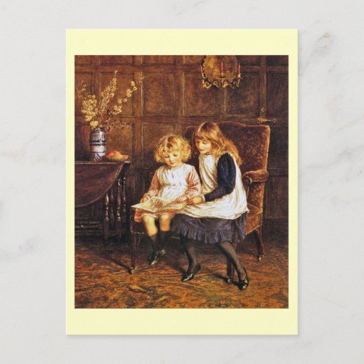 Carte Postale Helen Allingham : Leçon de lecture Art (Devant)