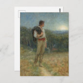 Carte Postale Helen Allingham Lune de récolte Vintage (Devant / Derrière)