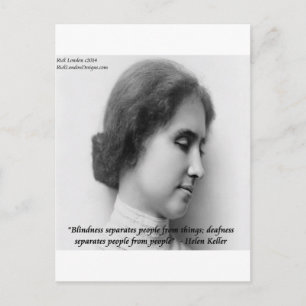 Carte Postale Helen Keller & Célèbre Citation Sourds/Aveugles