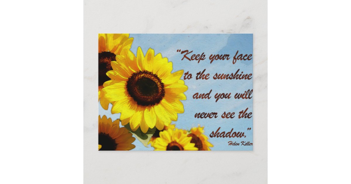 Carte Postale Helen Keller Citation Avec Tournesol Zazzle Be