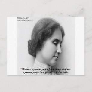 Carte Postale Helen Keller et Célèbre Citation Sourde/Aveugle