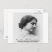 Carte Postale Helen Keller "Right 2 Happiness" Citation cadeau d (Devant / Derrière)