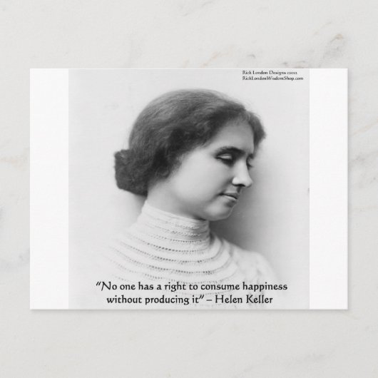 Carte Postale Helen Keller "Right 2 Happiness" Citation cadeau d (Devant)