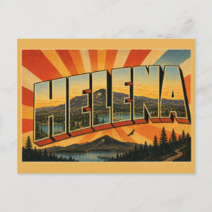 Carte Postale Helena Montana Montagne Pic Forest Lac Art