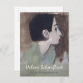 Carte Postale Helene Schjerfbeck Profil de fille en robe verte (Devant / Derrière)