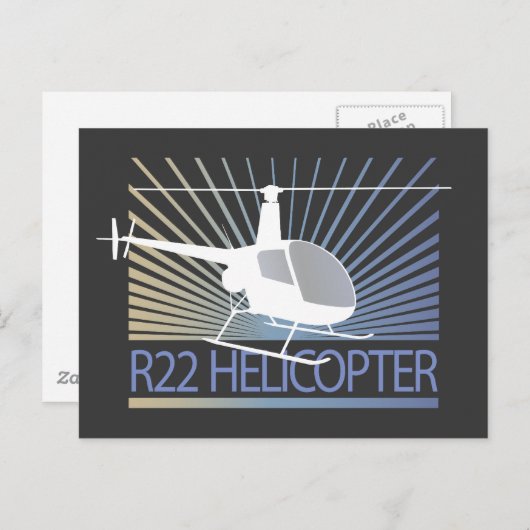 Carte Postale Hélicoptère (Devant / Derrière)