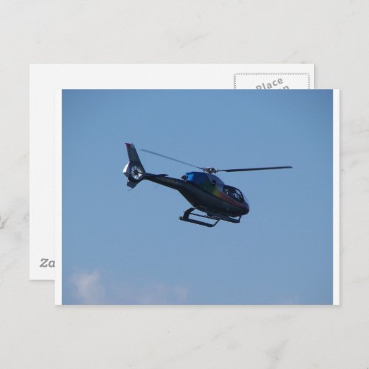 Carte Postale Hélicoptère coloré E120 (Devant / Derrière)