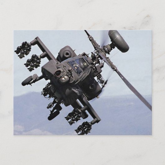 Carte Postale Hélicoptère d'attaque Aapache (Devant)